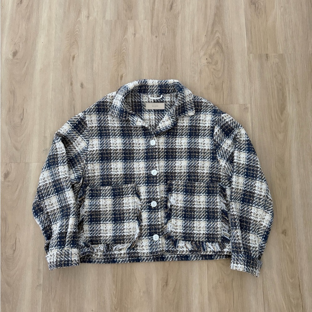Blank NYC Cropped Tweed Jacket, Size Medium